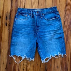 Madewell High Rise Denim Mid-Length Jean Shorts 28